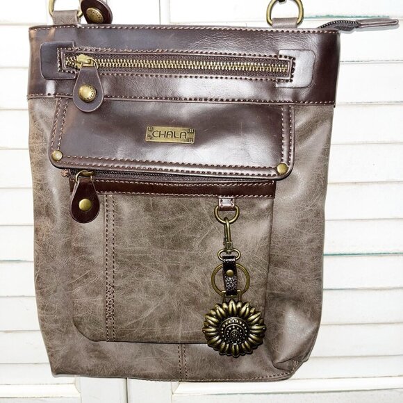 Chala Handbags - Chala Gemini Messenger 3-In-1 Crossbody Sunflower Shoulder Bag